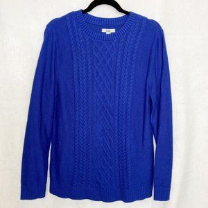Croft & Barrow blue cable knit crew neck sweater